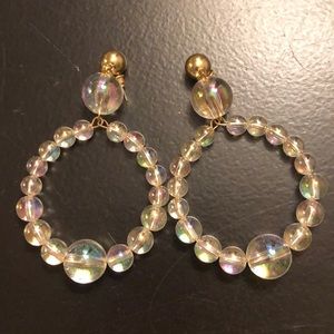 Iridescent beaded hoops - VINTAGE